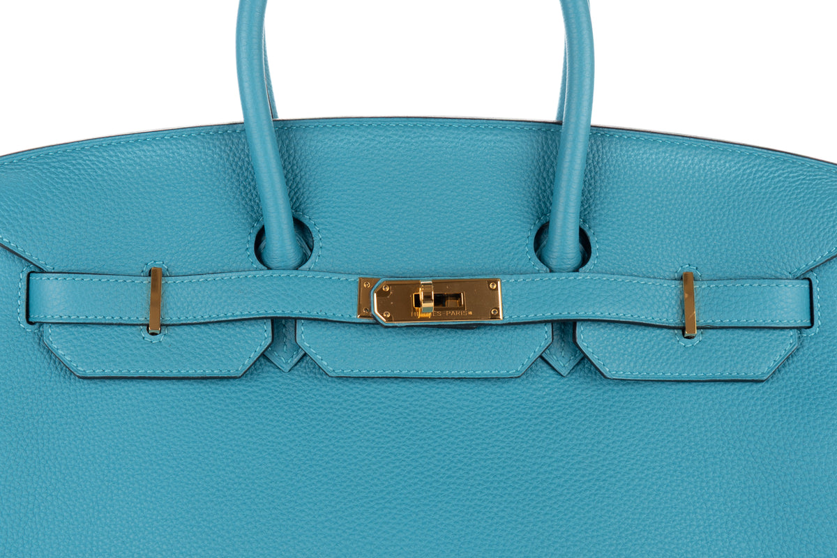 Hermès Birkin 35 Bleu Turquoise Togo Gold Hardware - view 7