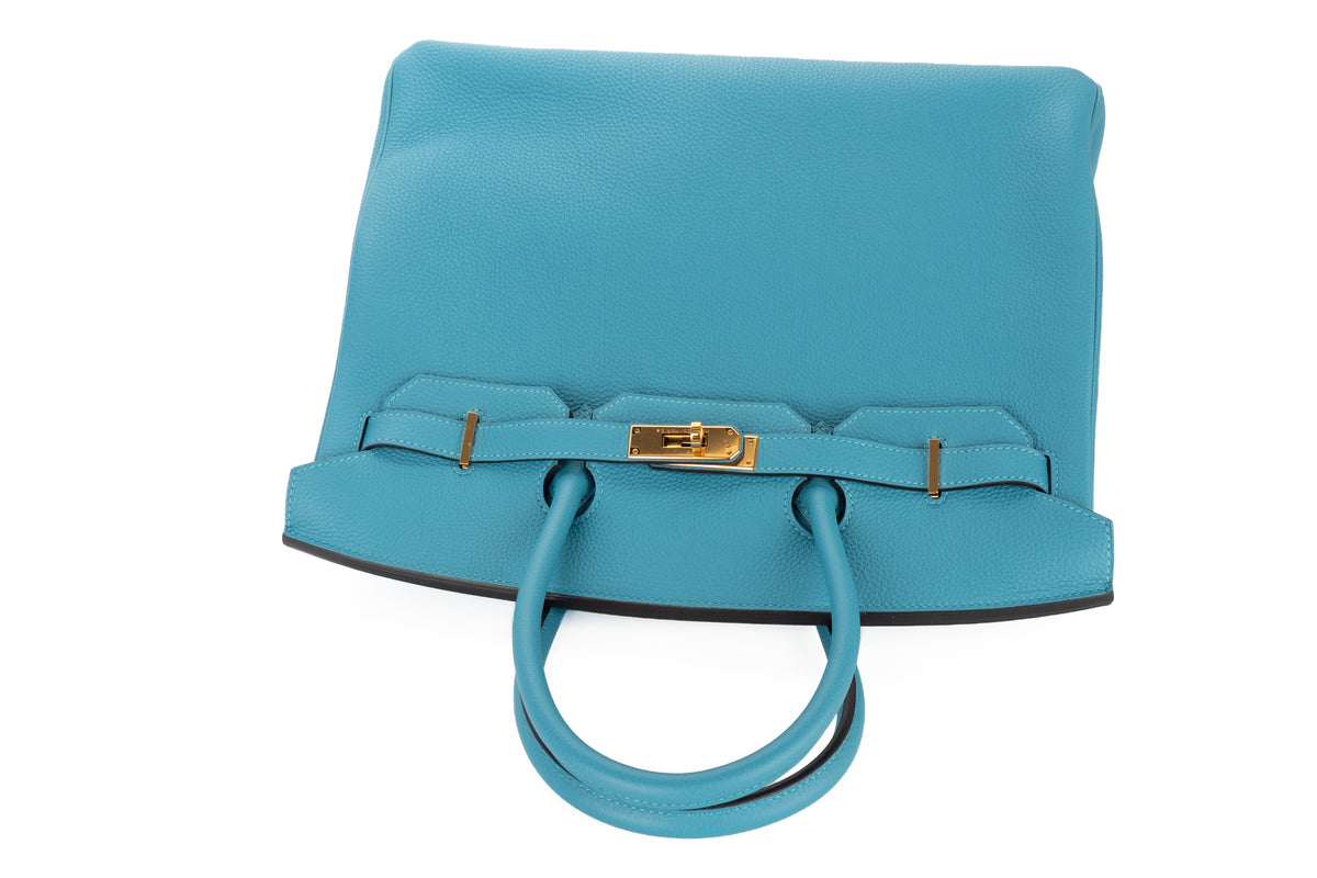 Hermès Birkin 35 Bleu Turquoise Togo Gold Hardware - view 8
