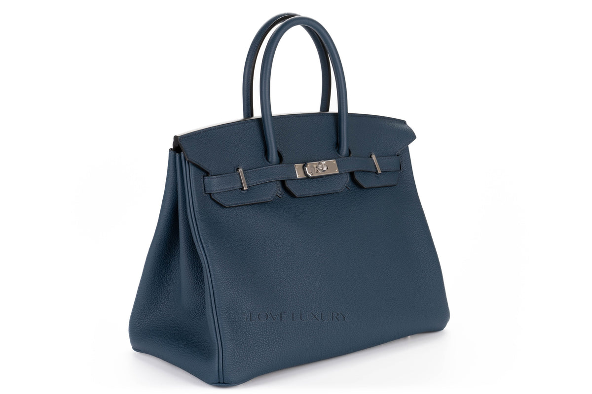 Hermès Birkin 35 Bleu de Prusse Togo Palladium Hardware - view 2