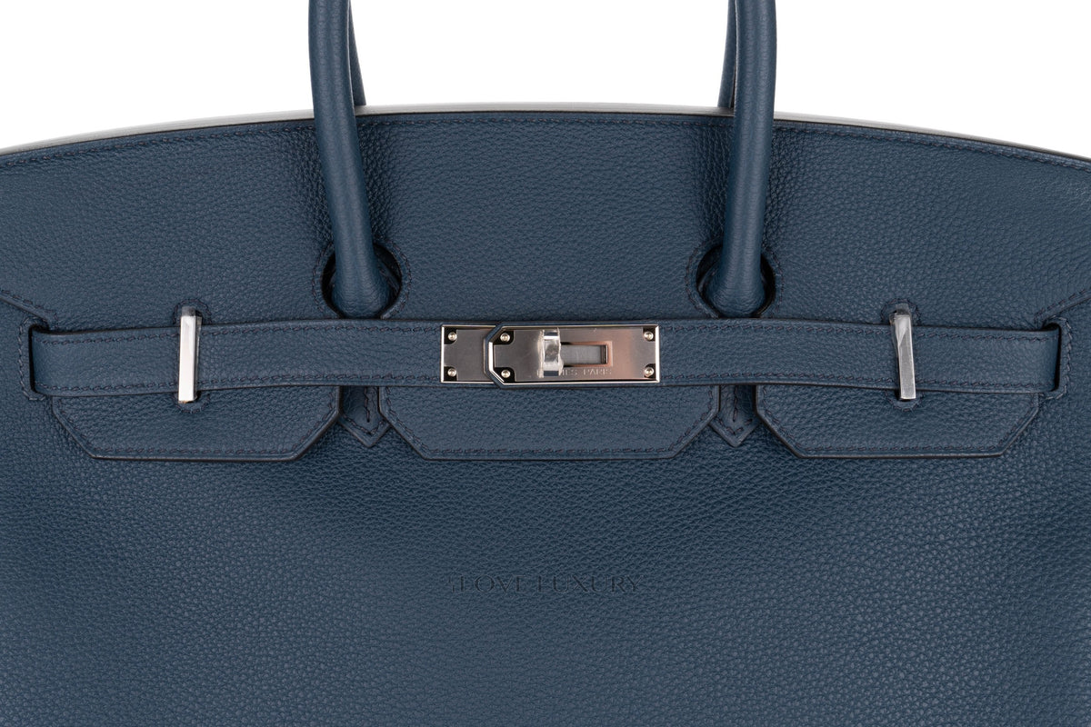 Hermès Birkin 35 Bleu de Prusse Togo Palladium Hardware - view 7