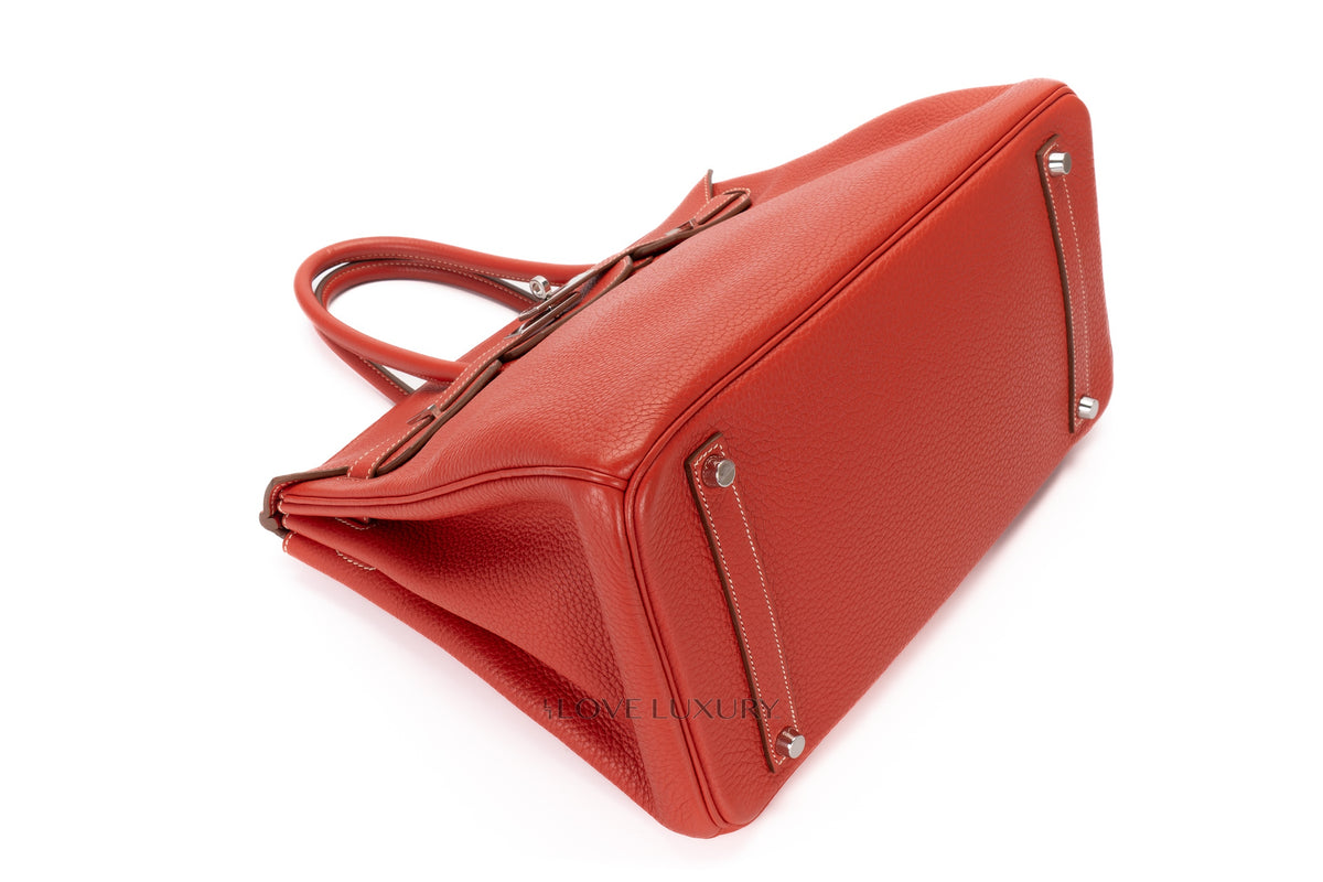Hermès Birkin 35 Brique Clemence Palladium Hardware - view 10