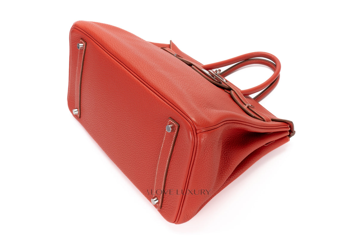 Hermès Birkin 35 Brique Clemence Palladium Hardware - view 11