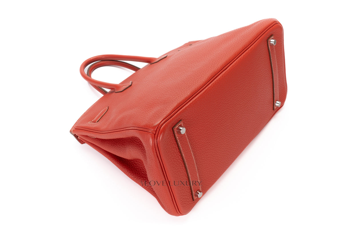 Hermès Birkin 35 Brique Clemence Palladium Hardware - view 12