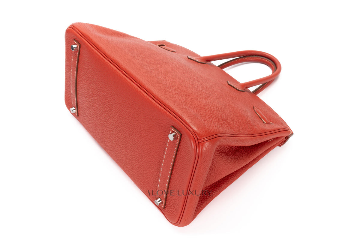 Hermès Birkin 35 Brique Clemence Palladium Hardware - view 13