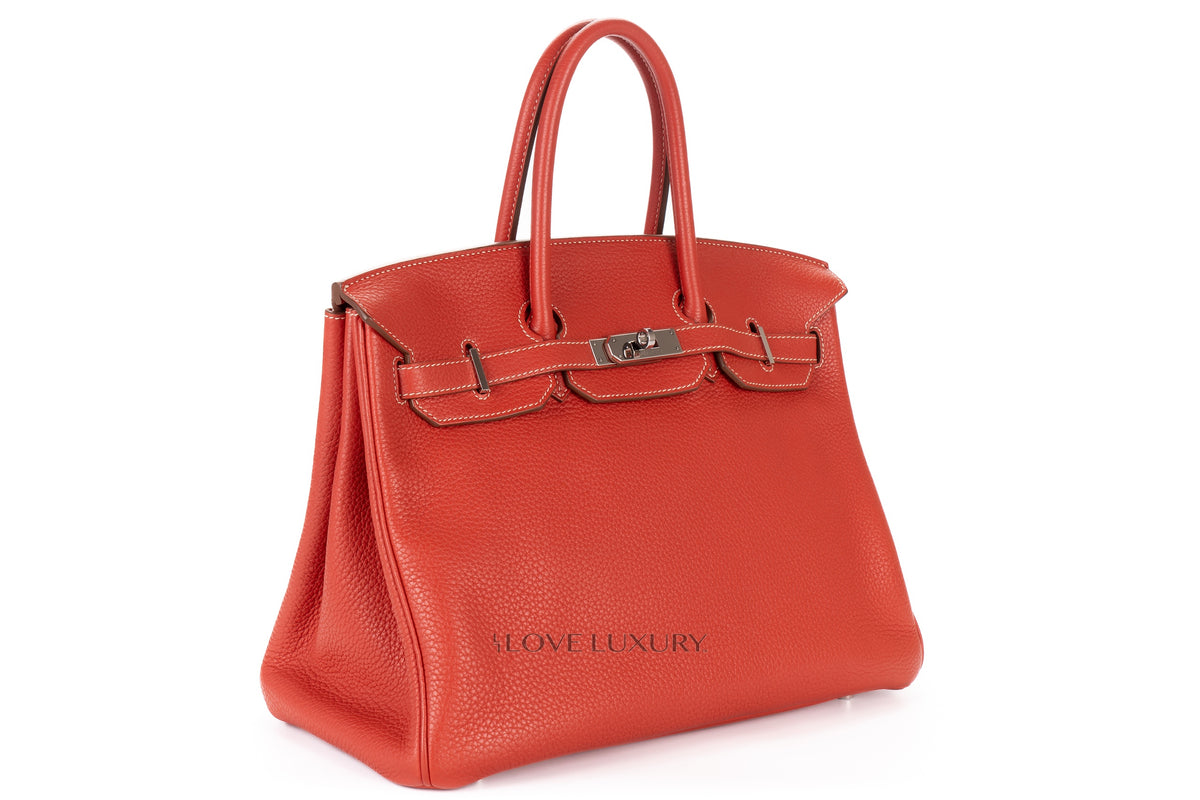 Hermès Birkin 35 Brique Clemence Palladium Hardware - view 2