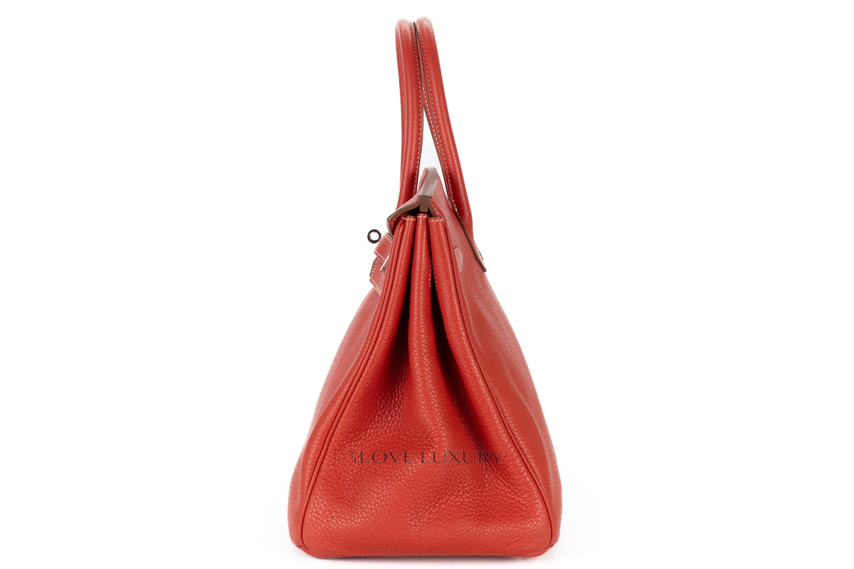Hermès Birkin 35 Brique Clemence Palladium Hardware - view 4