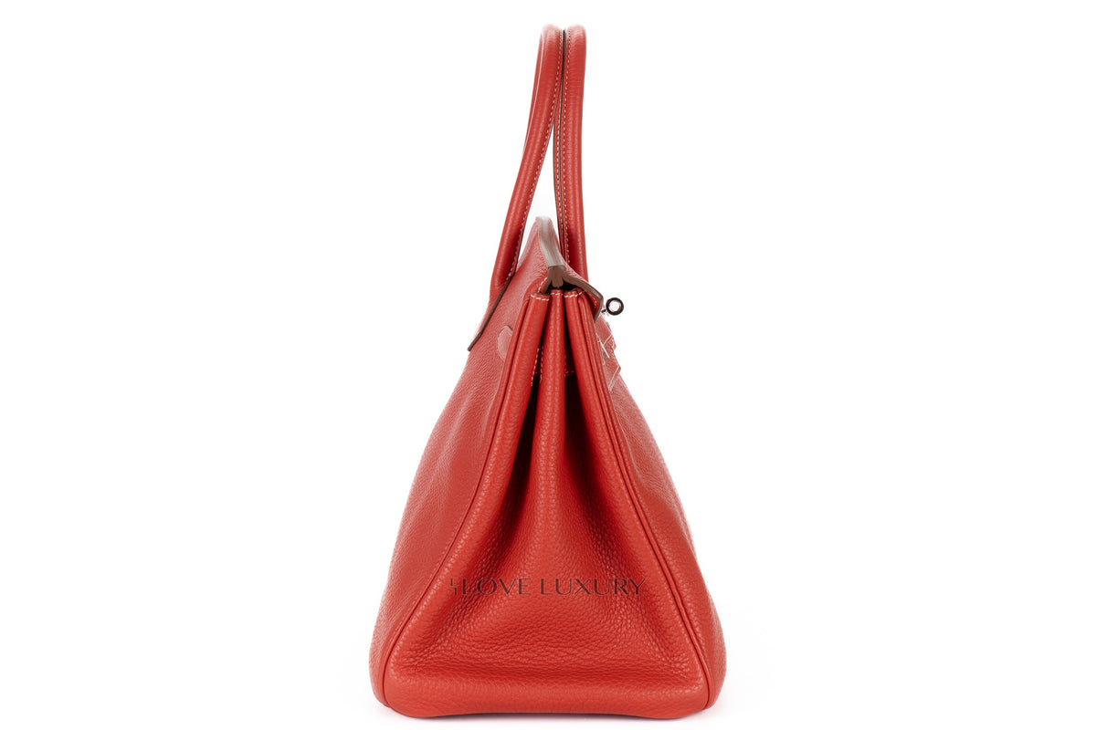 Hermès Birkin 35 Brique Clemence Palladium Hardware - view 5