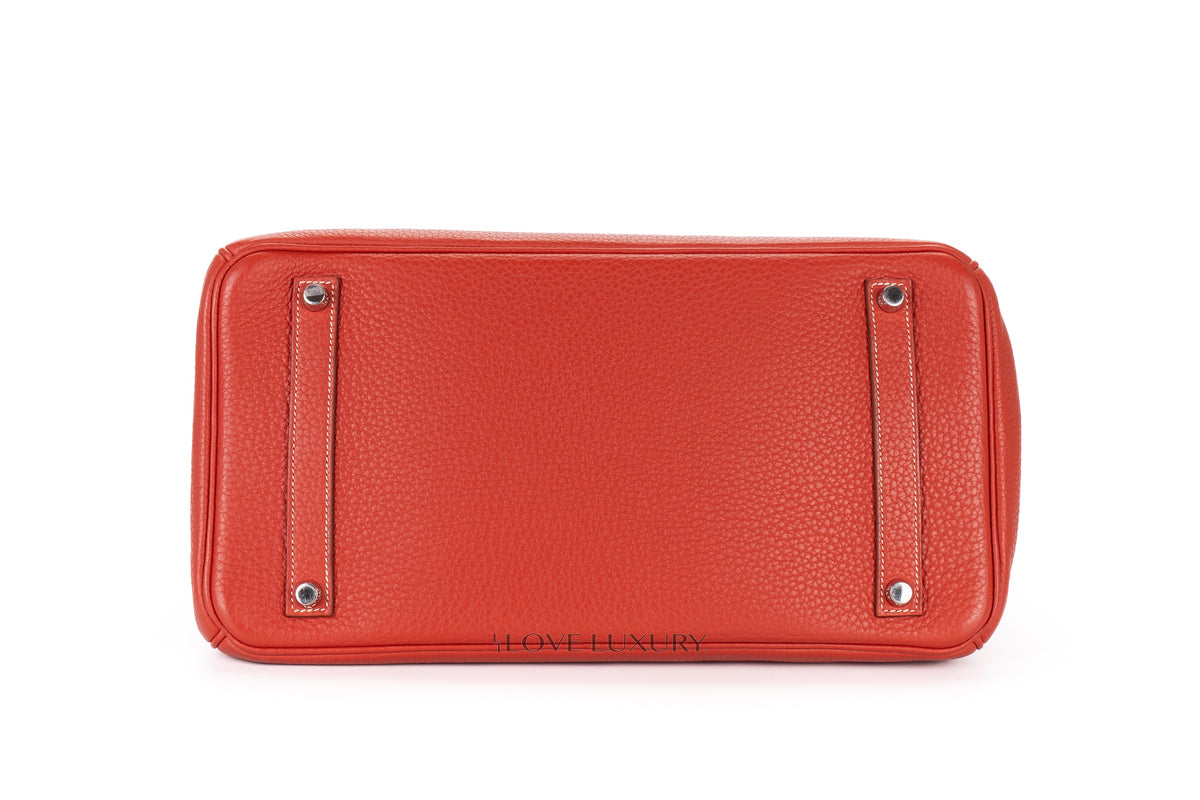 Hermès Birkin 35 Brique Clemence Palladium Hardware - view 6