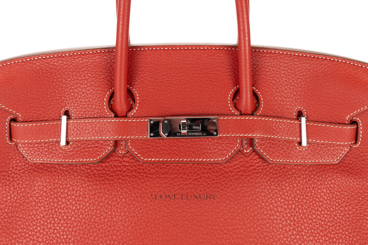 Hermès Birkin 35 Brique Clemence Palladium Hardware - view 7
