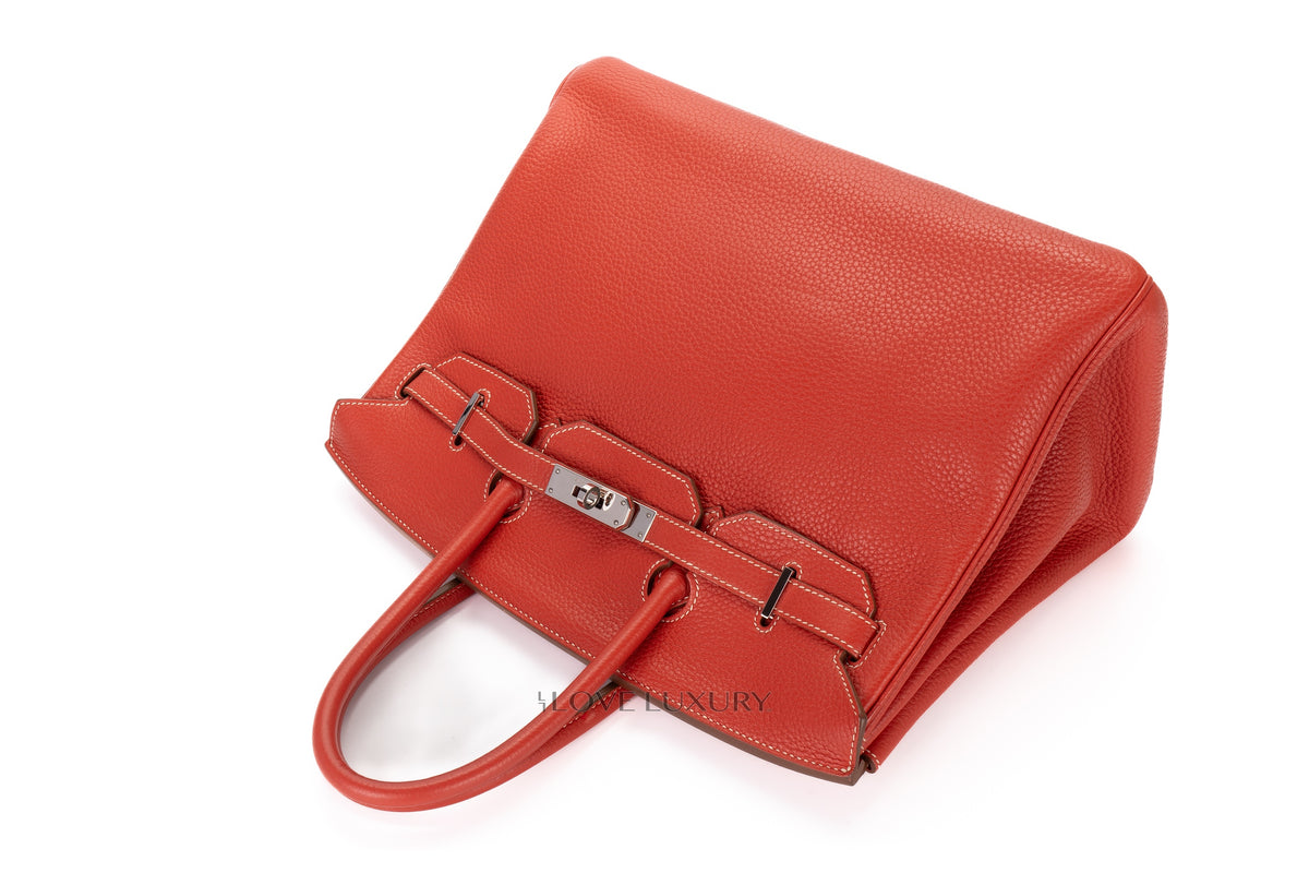 Hermès Birkin 35 Brique Clemence Palladium Hardware - view 8