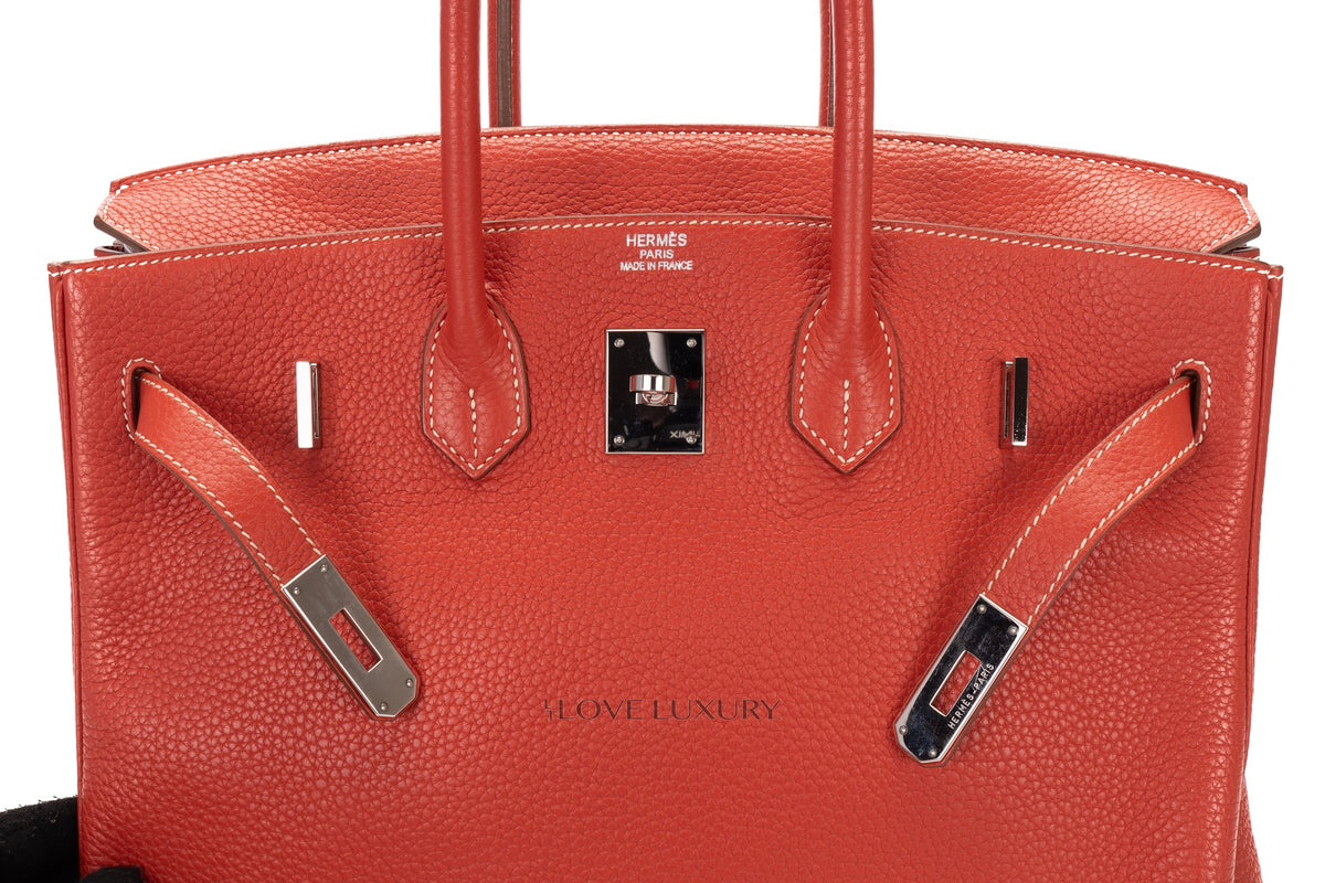 Hermès Birkin 35 Brique Clemence Palladium Hardware - view 9