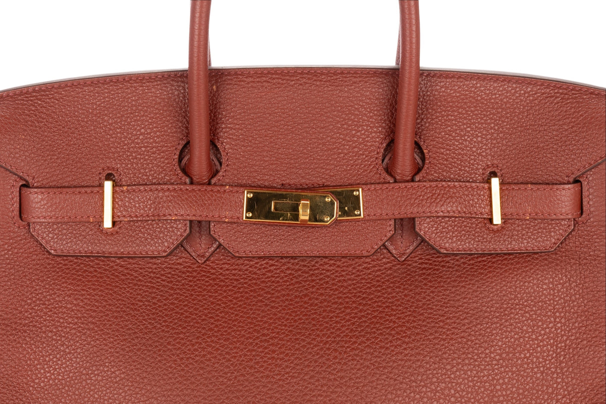 Hermès Birkin 35 Brique Togo Gold Hardware - view 7