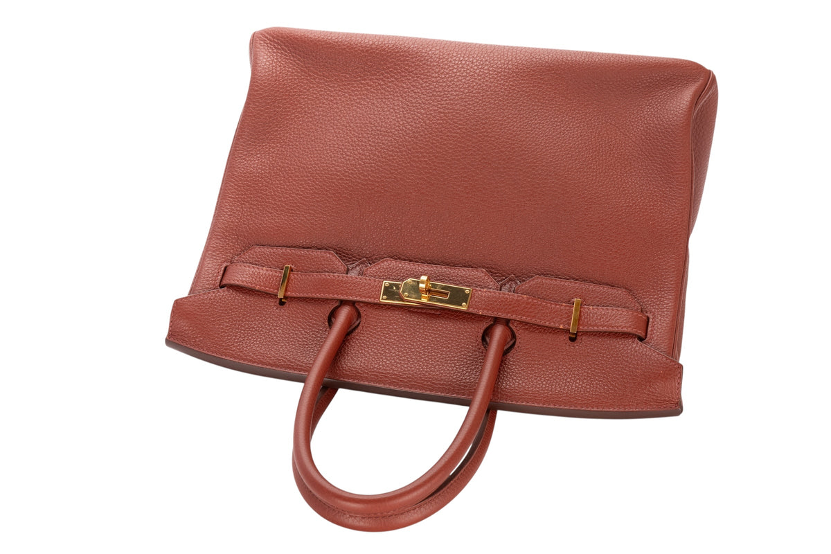 Hermès Birkin 35 Brique Togo Gold Hardware - view 8