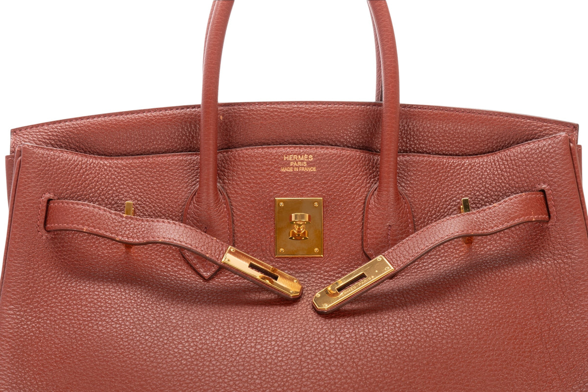 Hermès Birkin 35 Brique Togo Gold Hardware - view 9