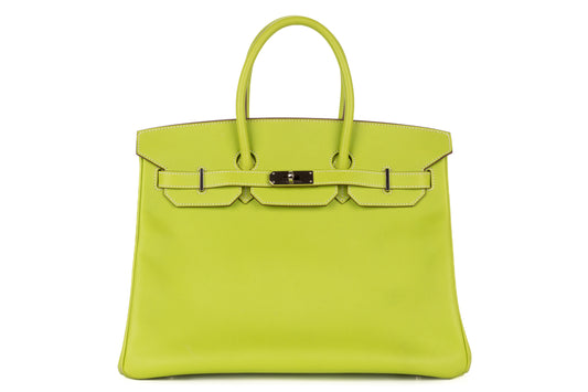 Hermès Birkin 35 Candy Kiwi - Lichen Epsom Retourne Palladium Hardware - view 1