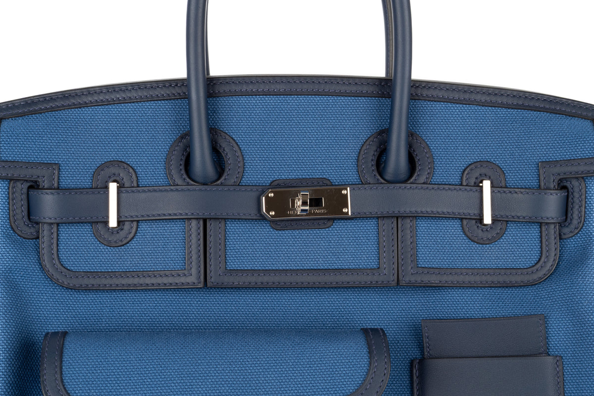 Hermès Birkin 35 Cargo Bleu Navy / Bleu Egee Canvas & Swift Palladium Hardware - view 7