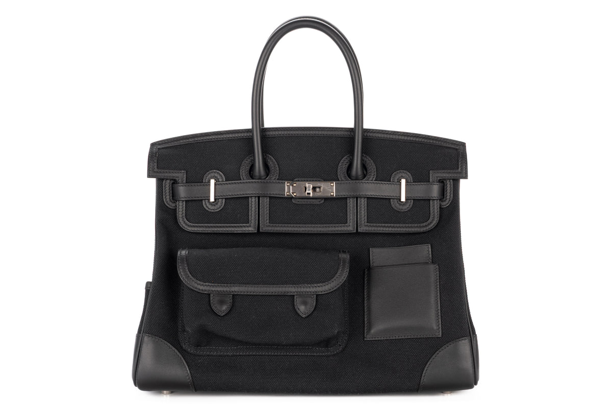 Hermès Birkin 35 Cargo Noir - Black Swift & Toile Palladium Hardware - view 1
