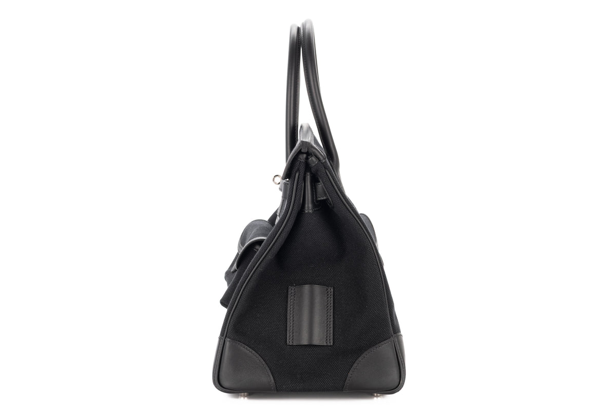 Hermès Birkin 35 Cargo Noir - Black Swift & Toile Palladium Hardware - view 4