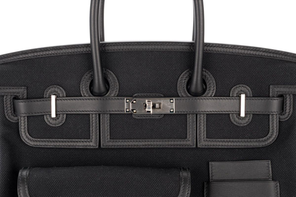 Hermès Birkin 35 Cargo Noir - Black Swift & Toile Palladium Hardware - view 7