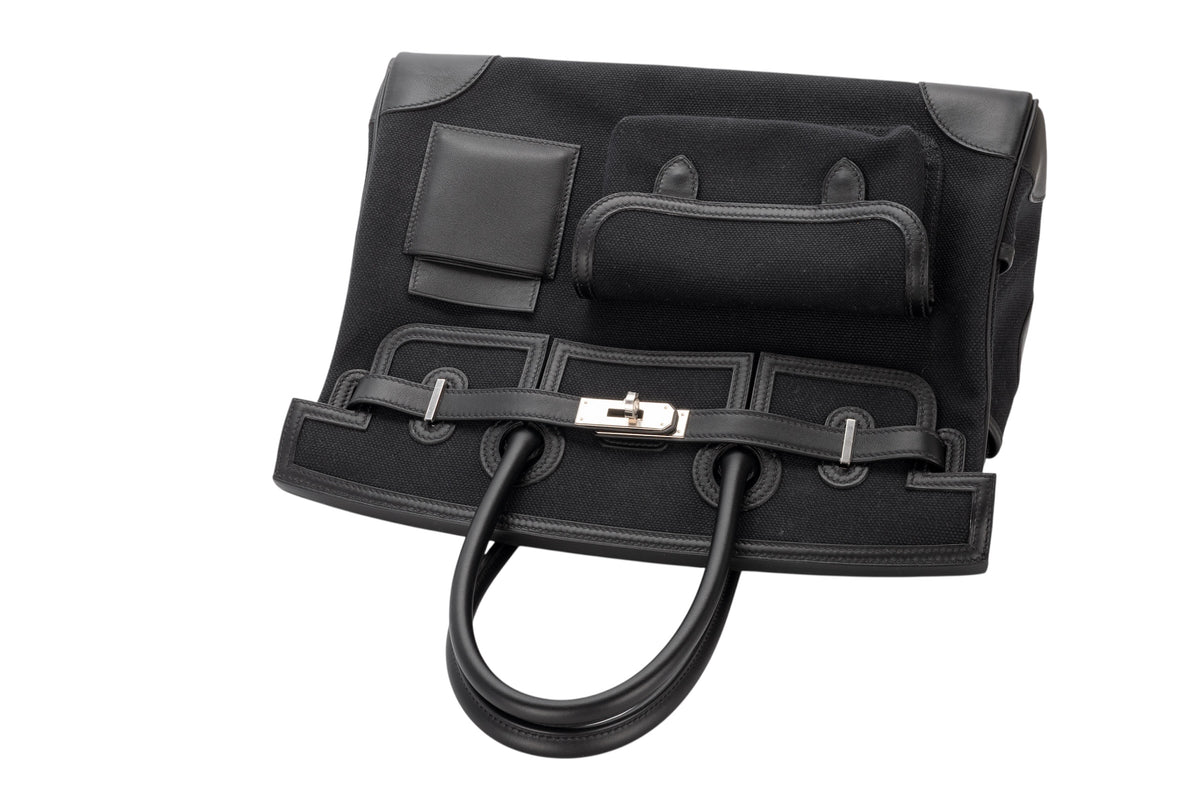 Hermès Birkin 35 Cargo Noir - Black Swift & Toile Palladium Hardware - view 8