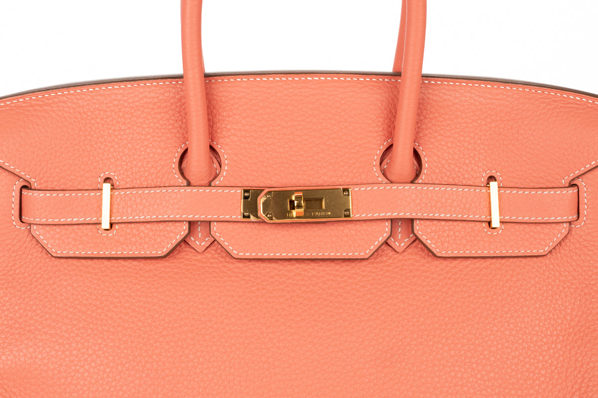 Hermès Birkin 35 Crevette Clemence Gold Hardware - view 7