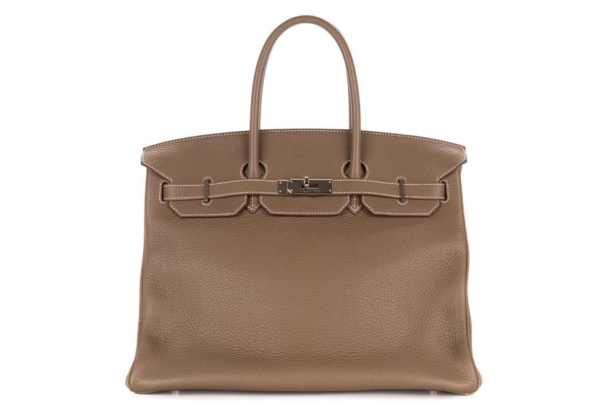 Hermès Birkin 35 Etoupe Clemence Palladium Hardware - view 1