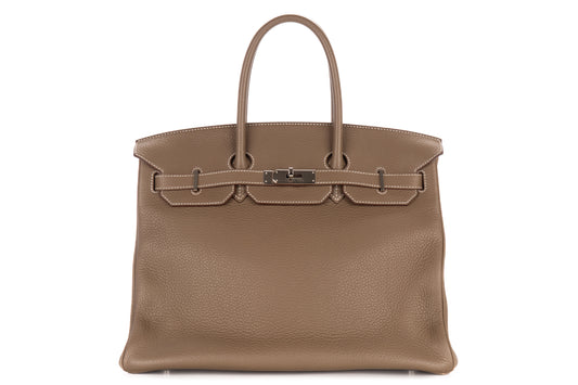 Hermès Birkin 35 Etoupe Clemence Palladium Hardware - view 1