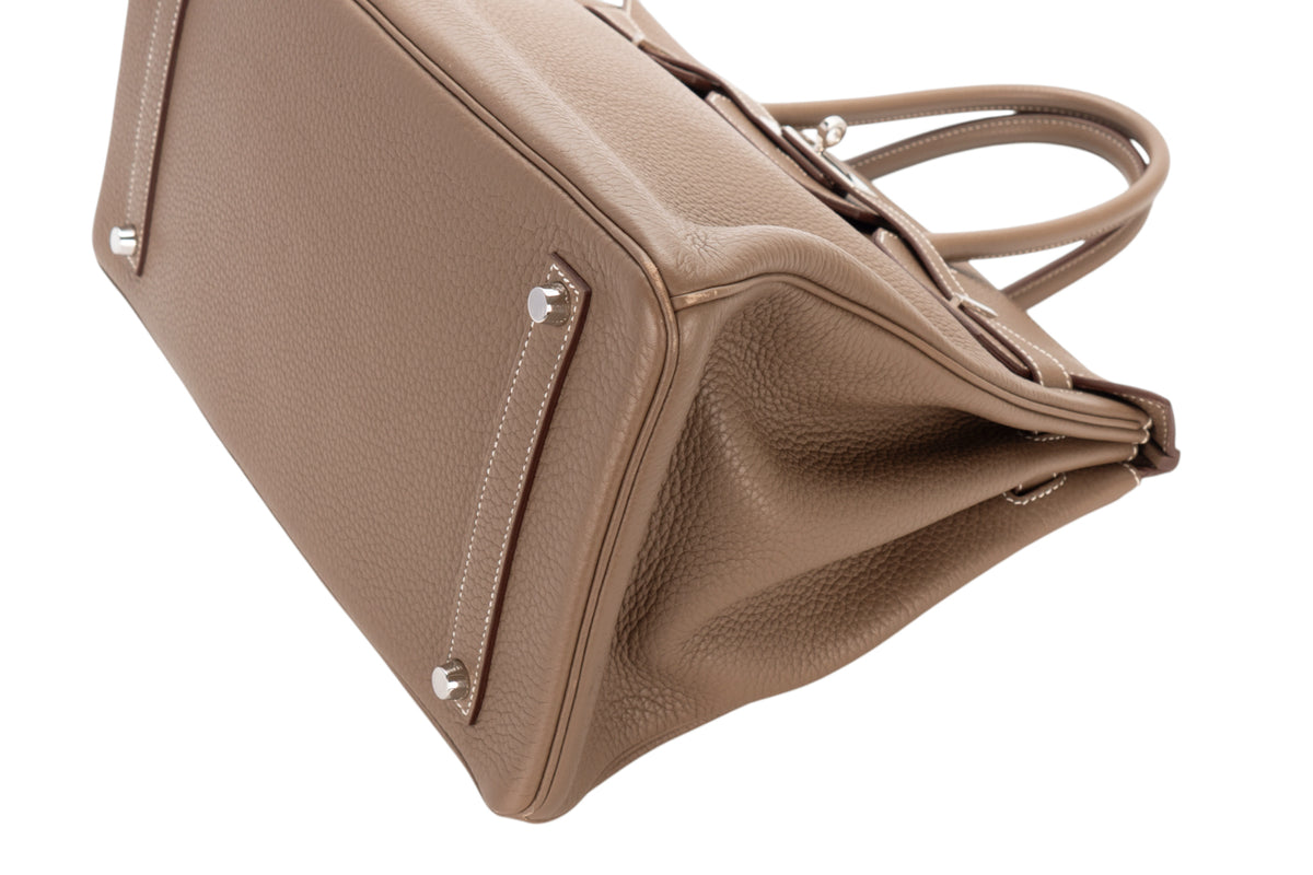 Hermès Birkin 35 Etoupe Clemence Palladium Hardware - view 12
