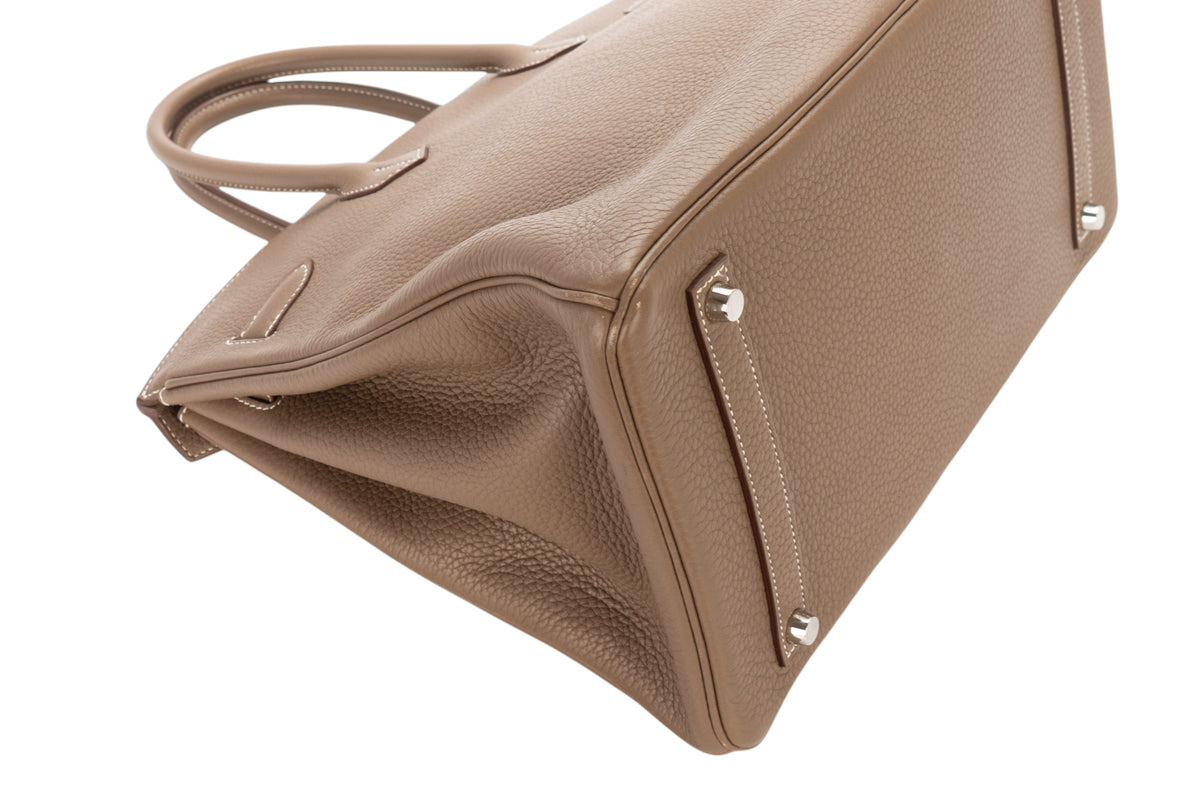 Hermès Birkin 35 Etoupe Clemence Palladium Hardware - view 13