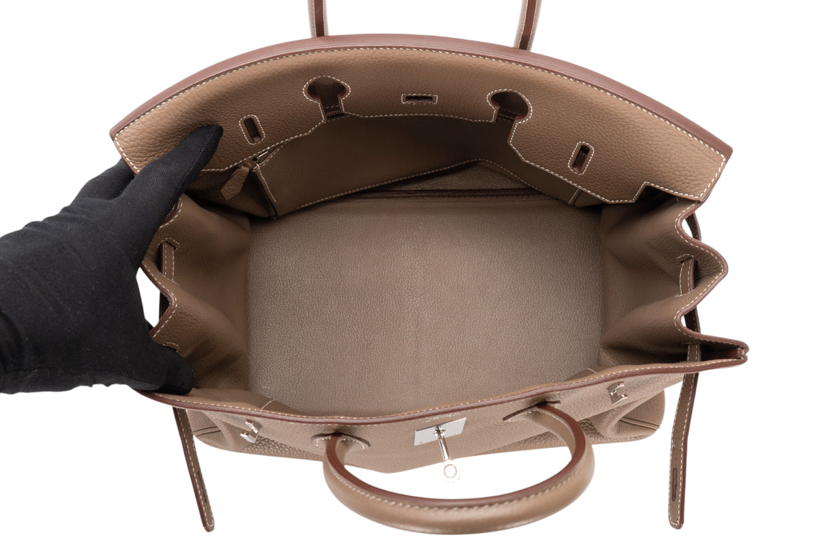 Hermès Birkin 35 Etoupe Clemence Palladium Hardware - view 10