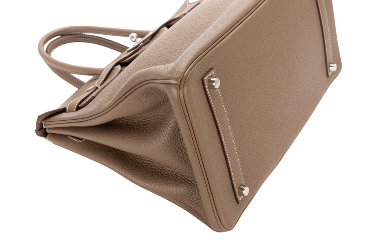 Hermès Birkin 35 Etoupe Clemence Palladium Hardware - view 11