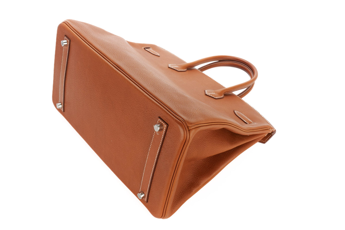 Hermès Birkin 35 Fauve Barenia Faubourg Palladium Hardware - view 12