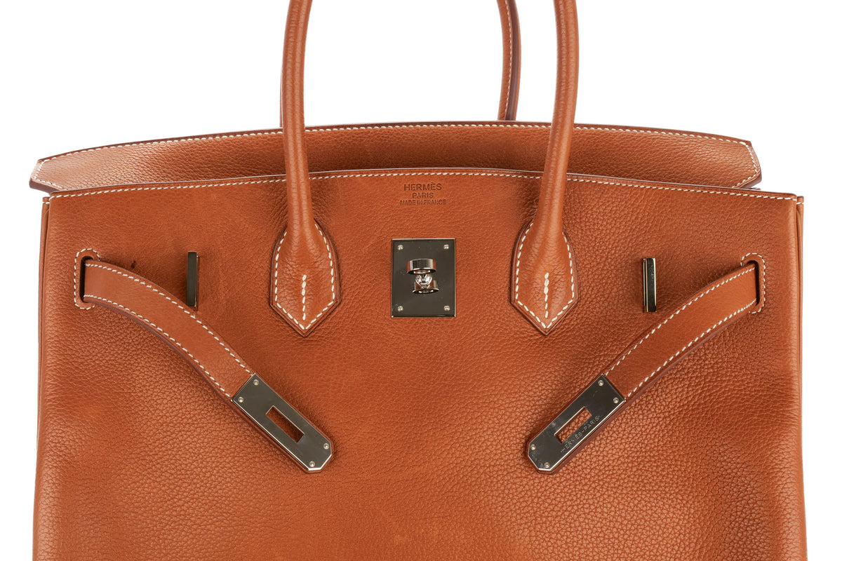 Hermès Birkin 35 Fauve Barenia Faubourg Palladium Hardware - view 13