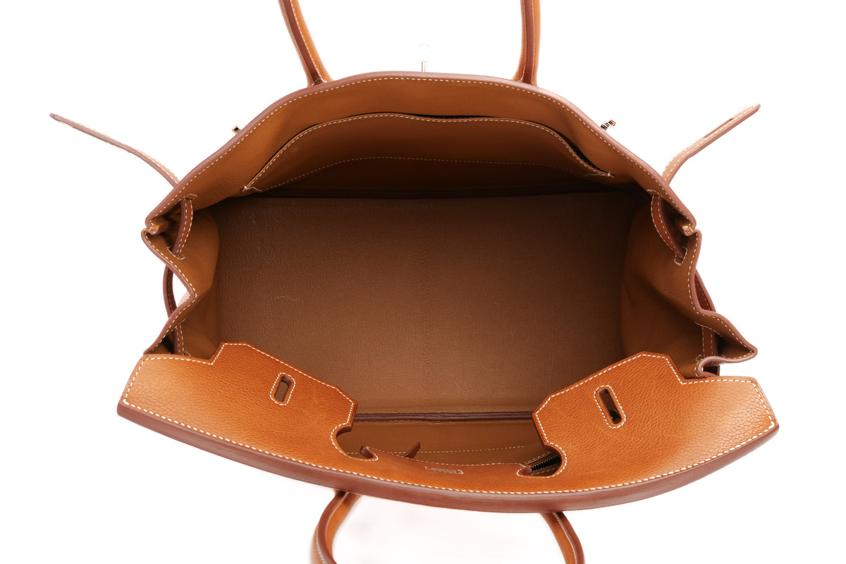 Hermès Birkin 35 Fauve Barenia Faubourg Palladium Hardware - view 14