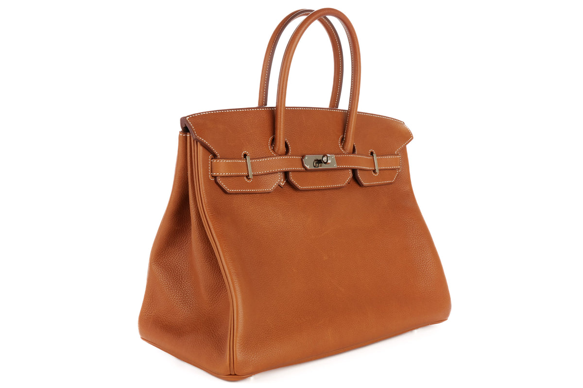 Hermès Birkin 35 Fauve Barenia Faubourg Palladium Hardware - view 2