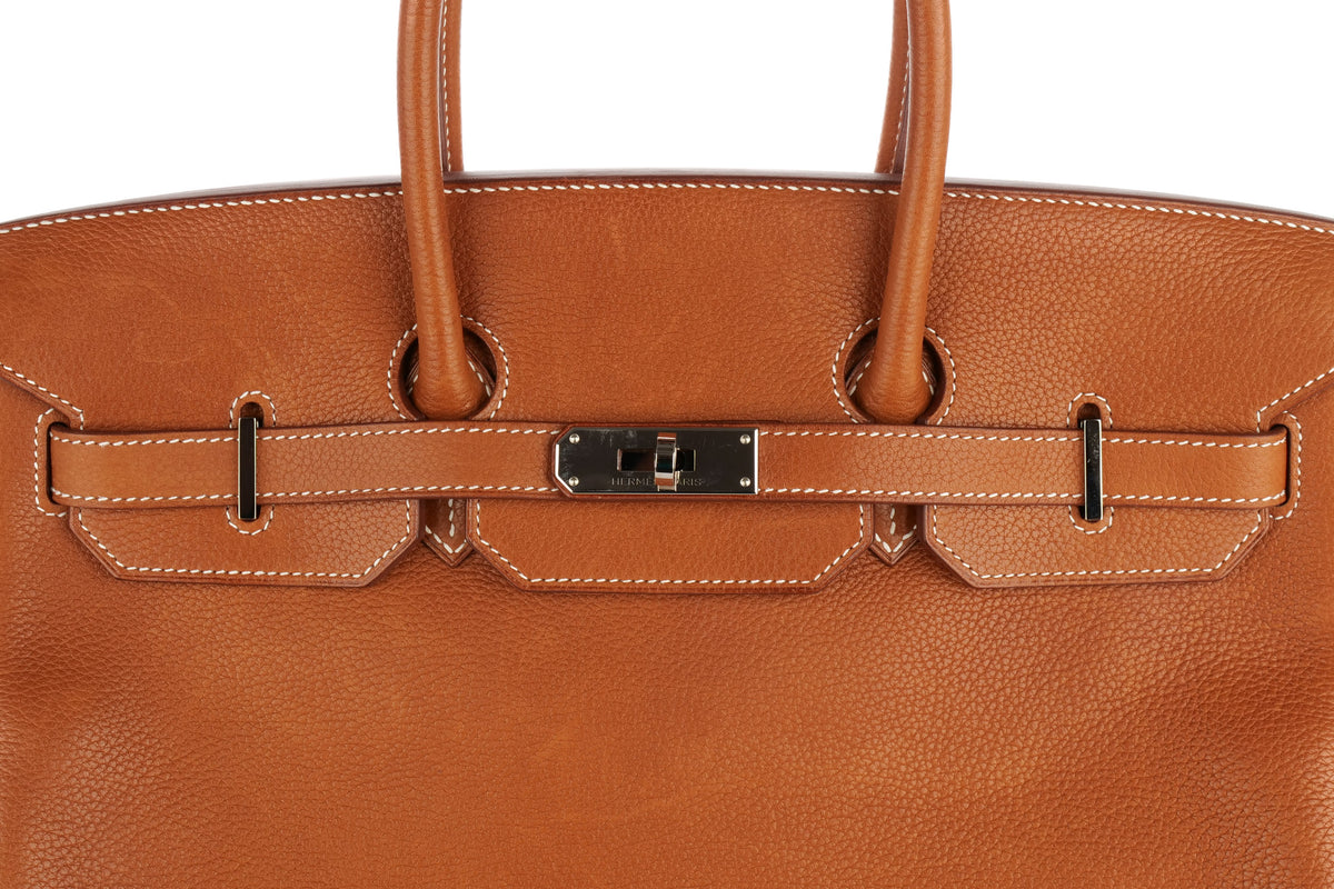 Hermès Birkin 35 Fauve Barenia Faubourg Palladium Hardware - view 7