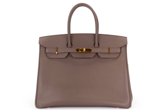 Hermès Birkin 35 Gris Etain Epsom Gold Hardware - view 1