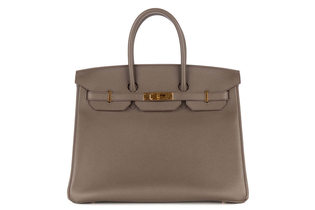 Hermès Birkin 35 Gris Etain Epsom Retourne Gold Hardware - view 1