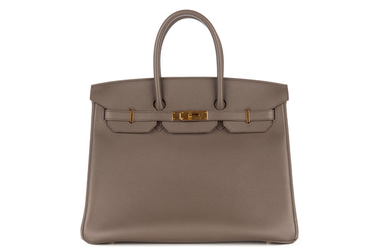 Hermès Birkin 35 Gris Etain Epsom Retourne Gold Hardware - view 1