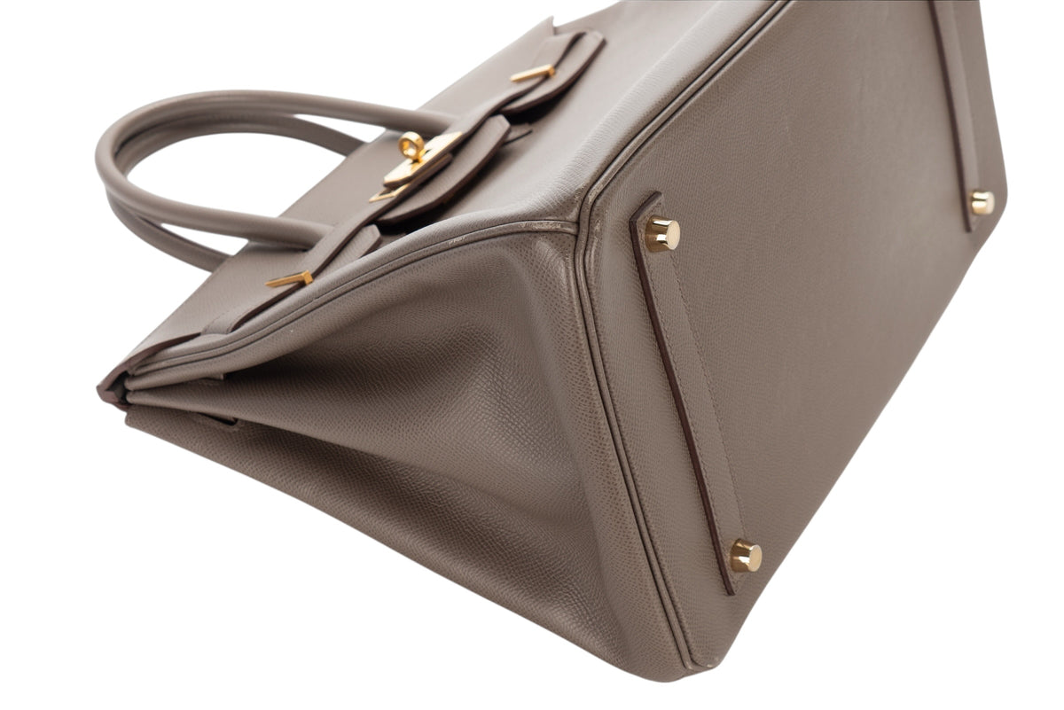 Hermès Birkin 35 Gris Etain Epsom Retourne Gold Hardware - view 11