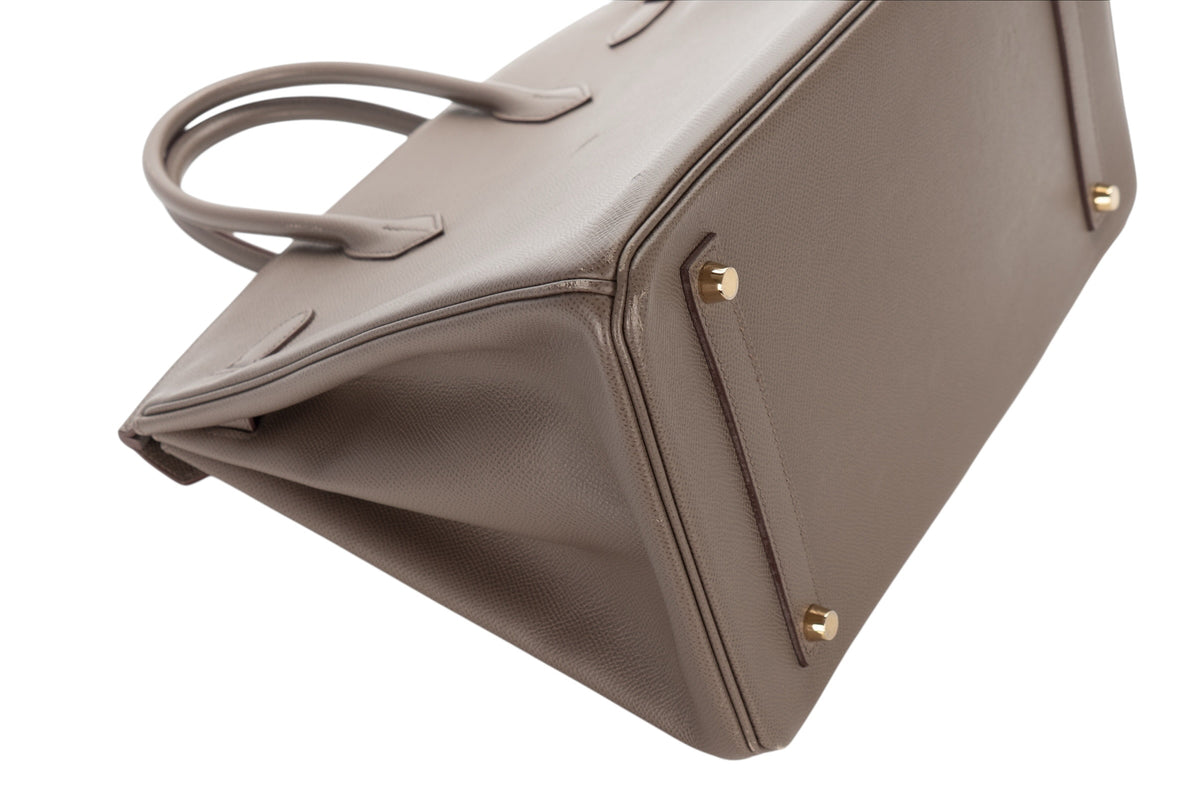Hermès Birkin 35 Gris Etain Epsom Retourne Gold Hardware - view 13