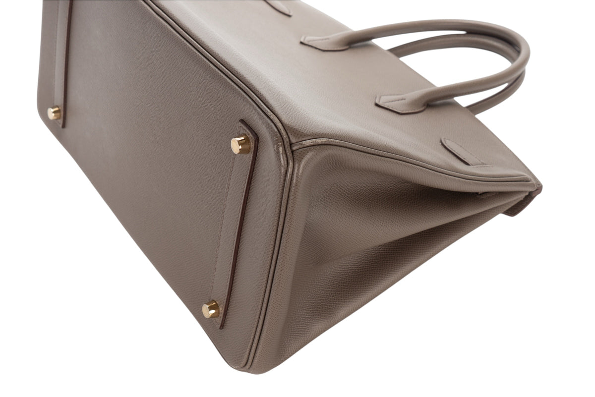 Hermès Birkin 35 Gris Etain Epsom Retourne Gold Hardware - view 14