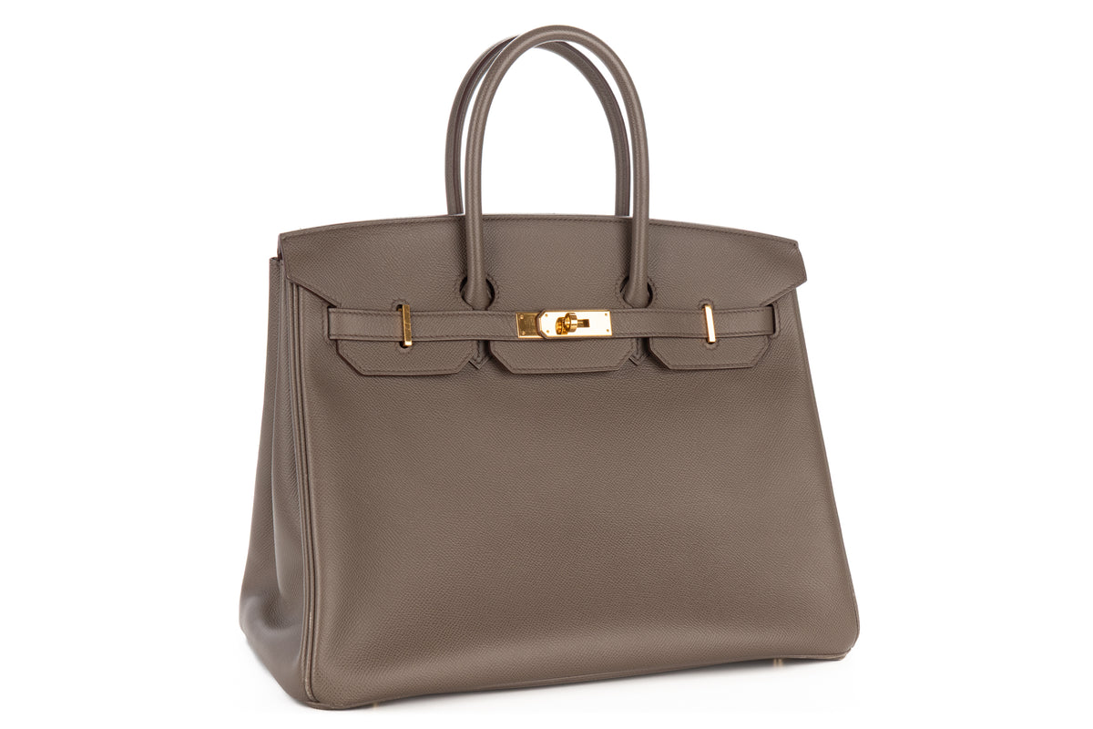 Hermès Birkin 35 Gris Etain Epsom Retourne Gold Hardware - view 2
