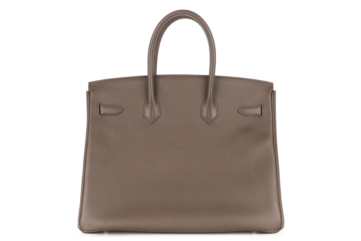 Hermès Birkin 35 Gris Etain Epsom Retourne Gold Hardware - view 3