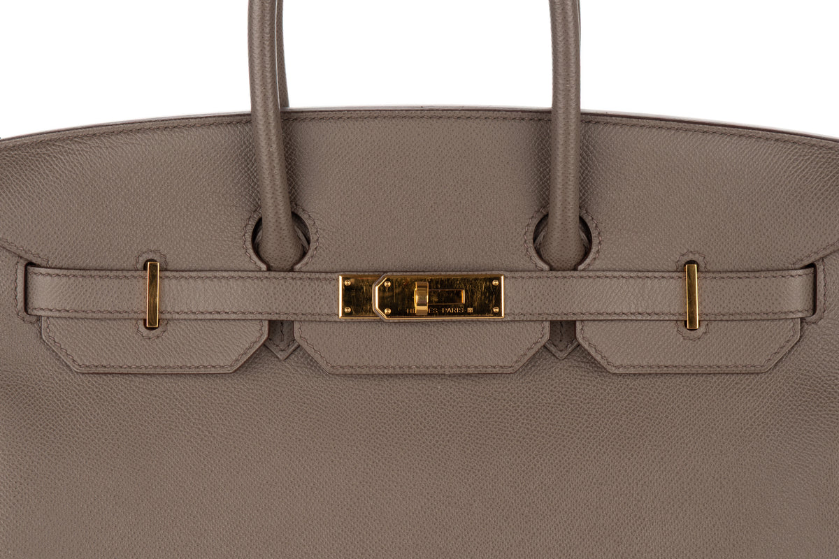 Hermès Birkin 35 Gris Etain Epsom Retourne Gold Hardware - view 7