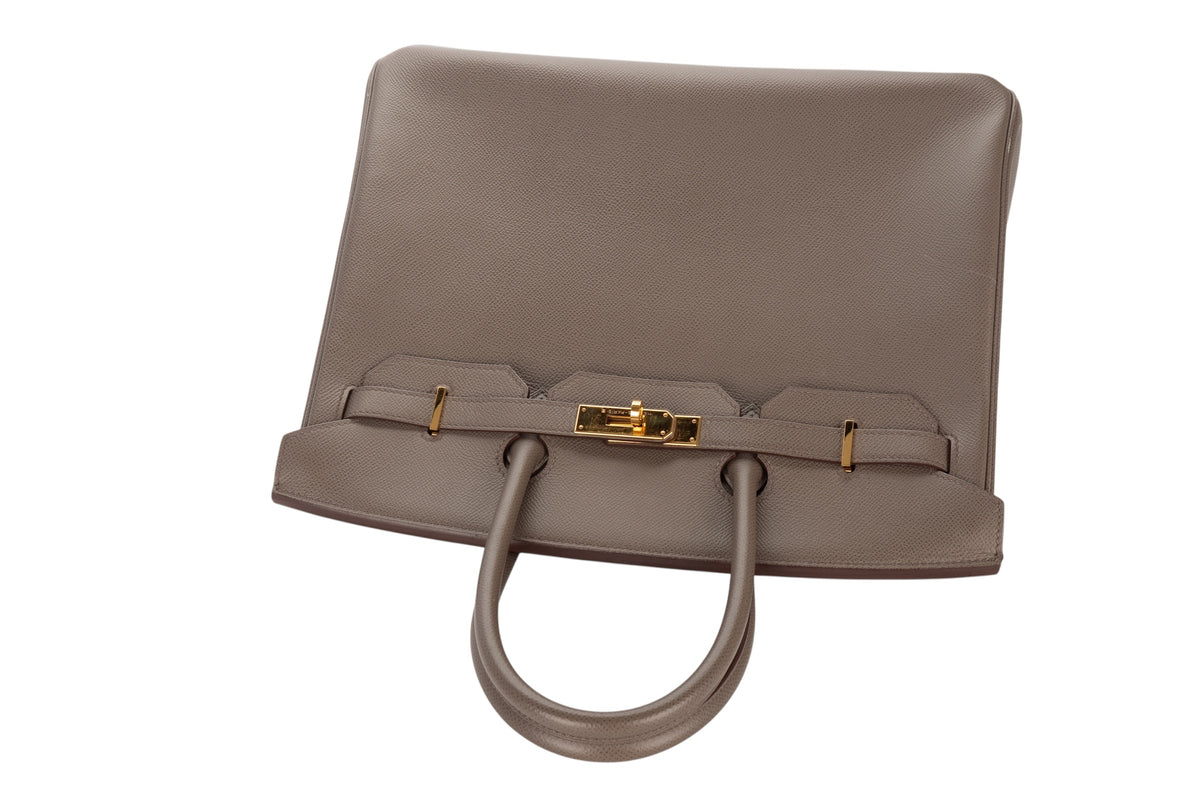 Hermès Birkin 35 Gris Etain Epsom Retourne Gold Hardware - view 8