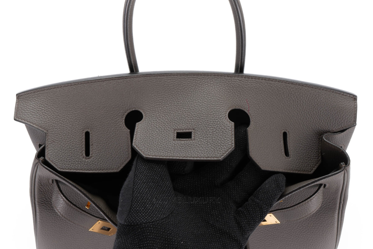 Hermès Birkin 35 Gris Etain Togo Gold Hardware - view 9