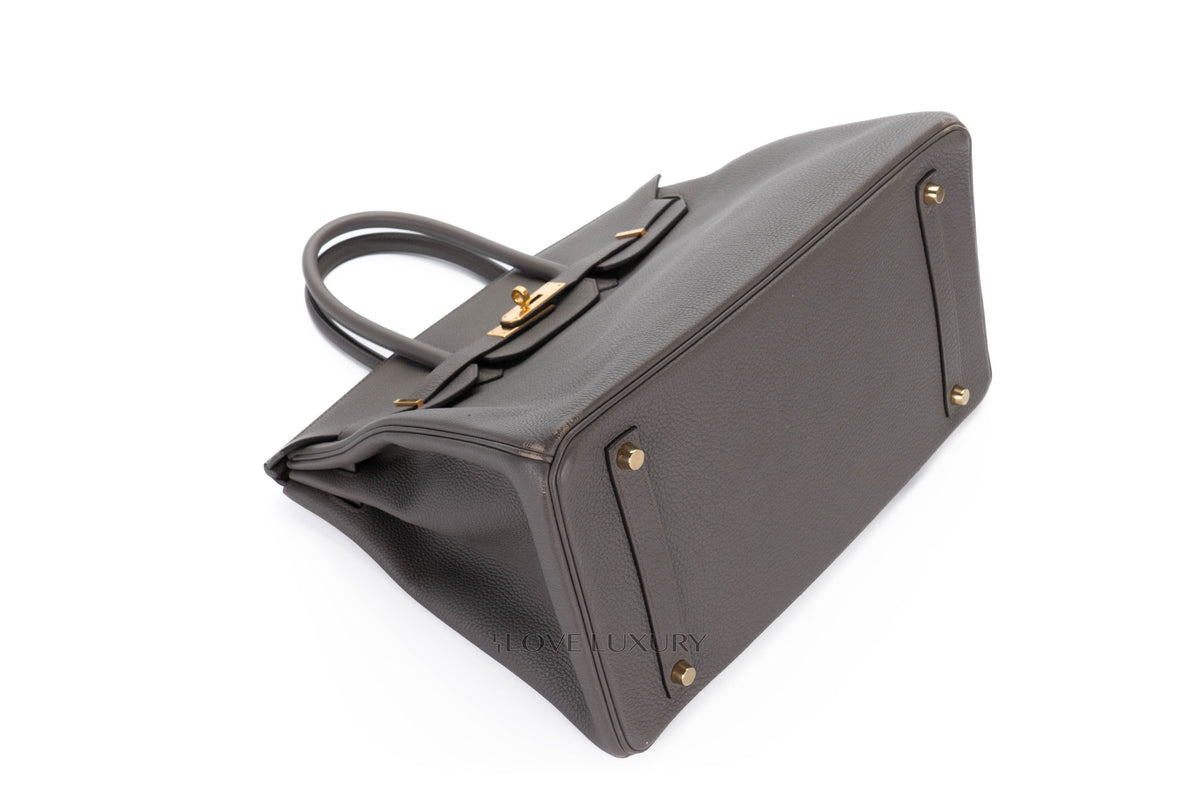 Hermès Birkin 35 Gris Etain Togo Gold Hardware - view 11