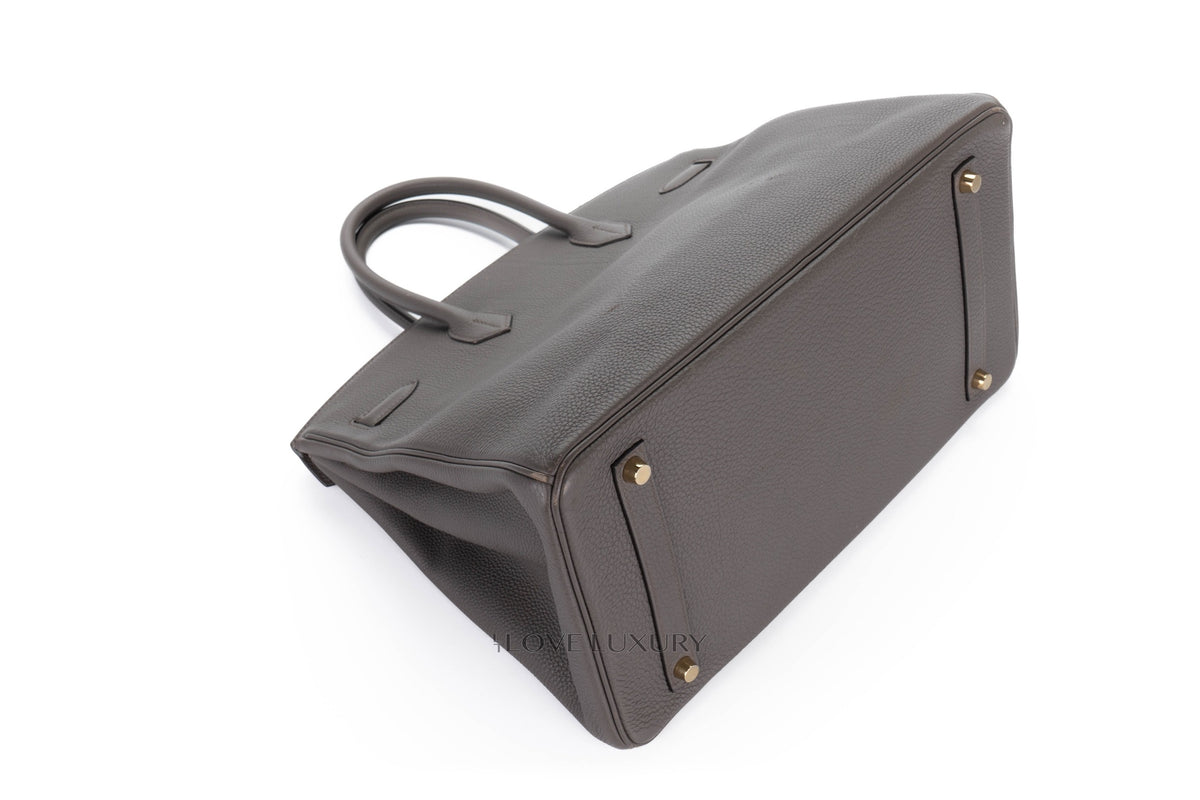 Hermès Birkin 35 Gris Etain Togo Gold Hardware - view 13