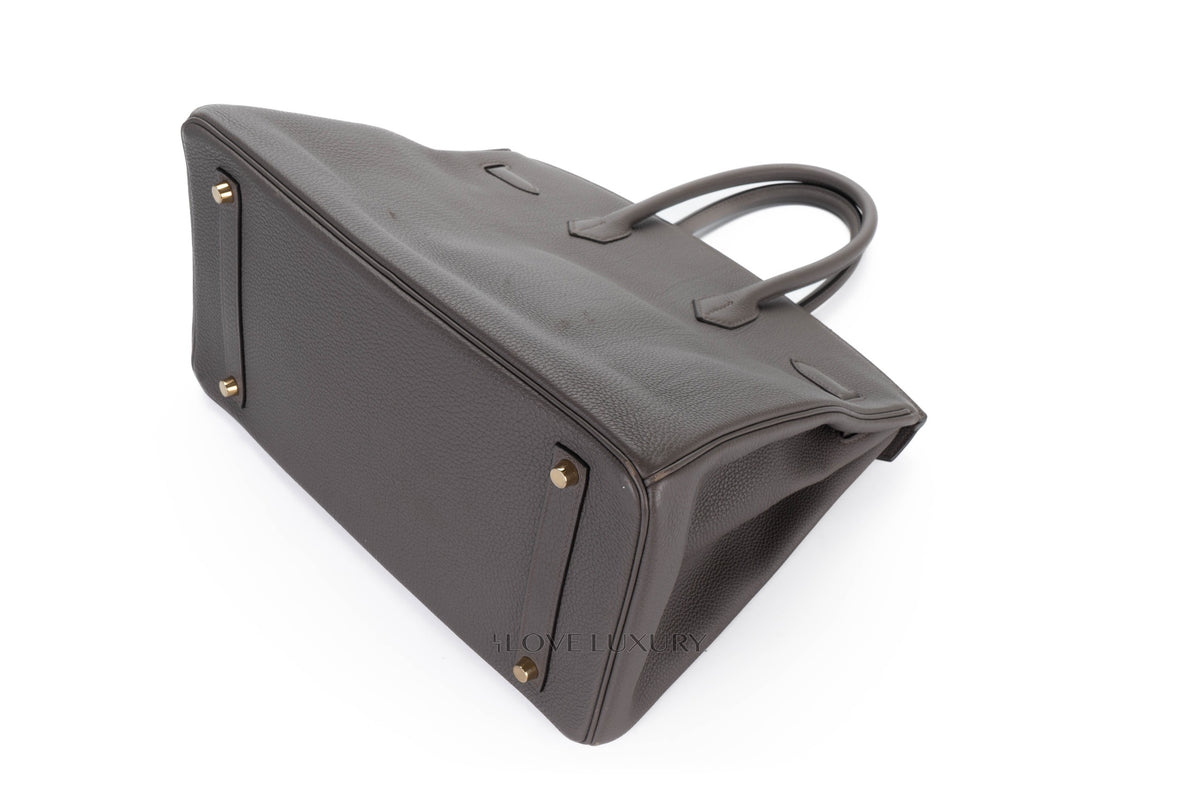 Hermès Birkin 35 Gris Etain Togo Gold Hardware - view 14